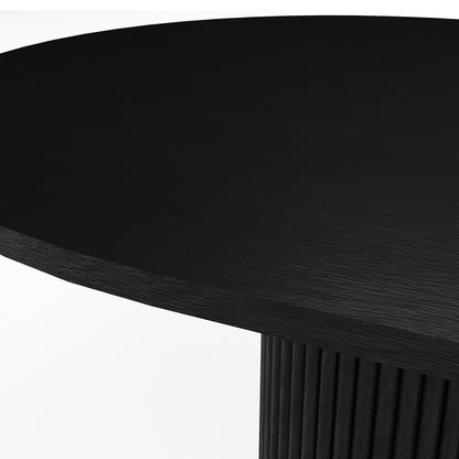The Pantheon Oval Table: Modern Architectural Centerpiece in Charred Oak