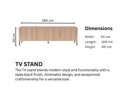 Linear Slotted Oak TV Stand
