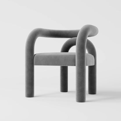 Minimalist Tubular Accent Chair with Geometric Support Silhouette