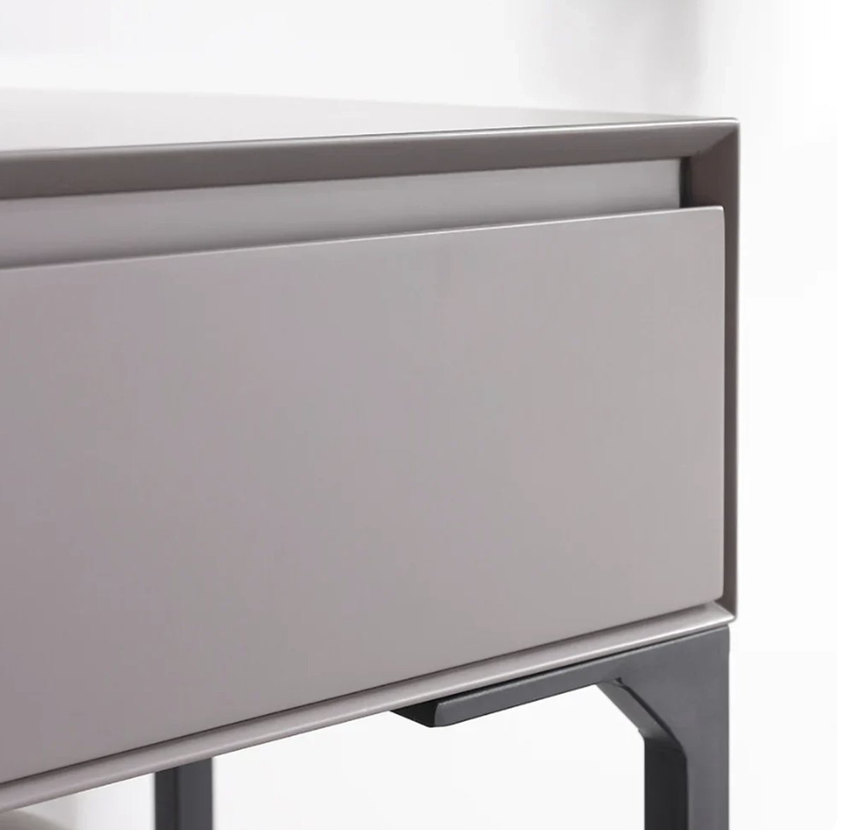 Netta dressing table drawer edge detail in dark grey