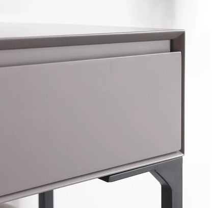 Netta dressing table drawer edge detail in dark grey