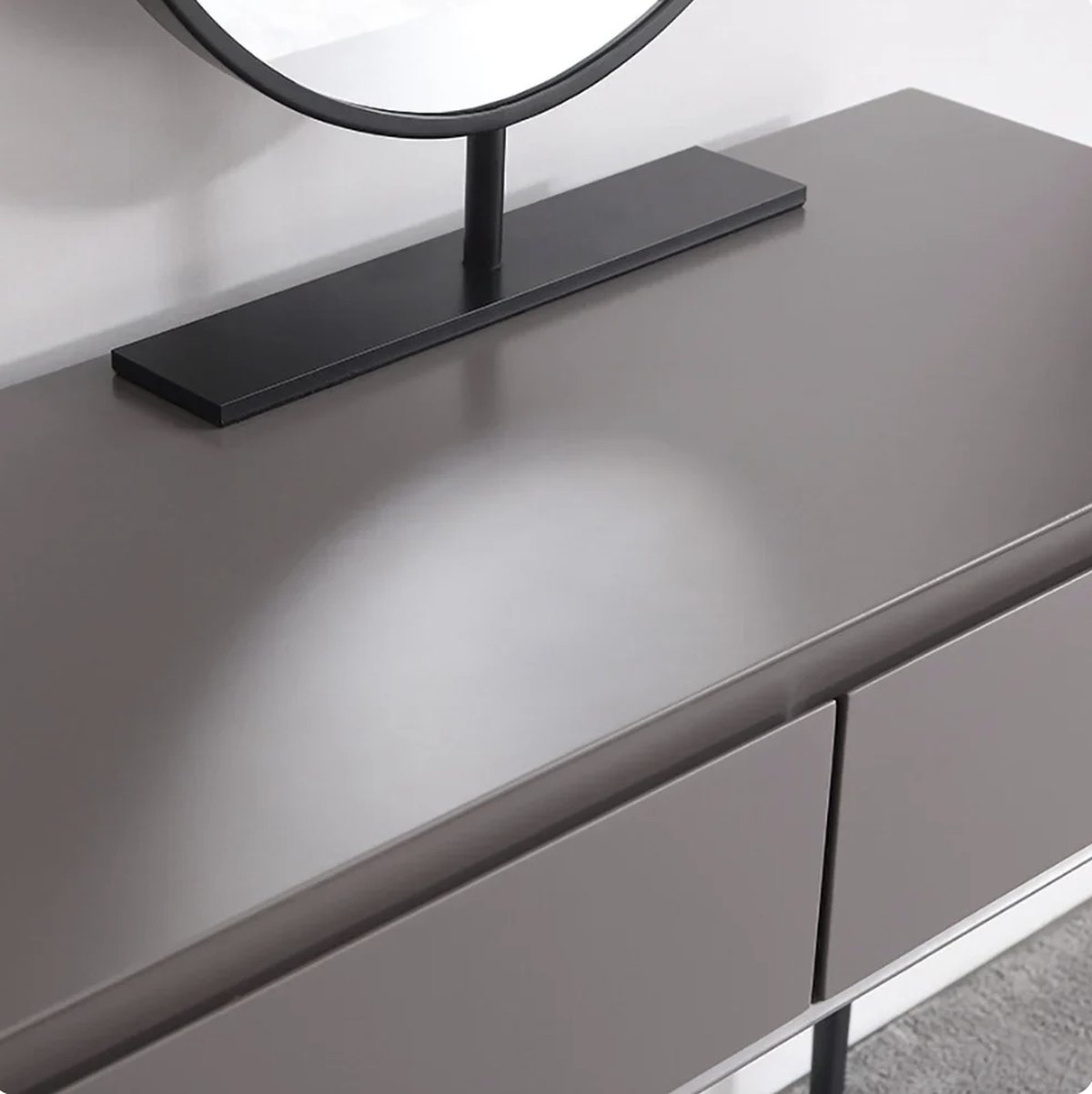 Netta dressing table top with black standing mirror base