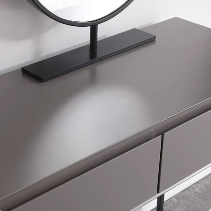 Netta dressing table top with black standing mirror base