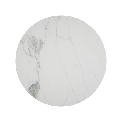 The Carrara Bistro: Modern Round Table with Textured Onyx Column