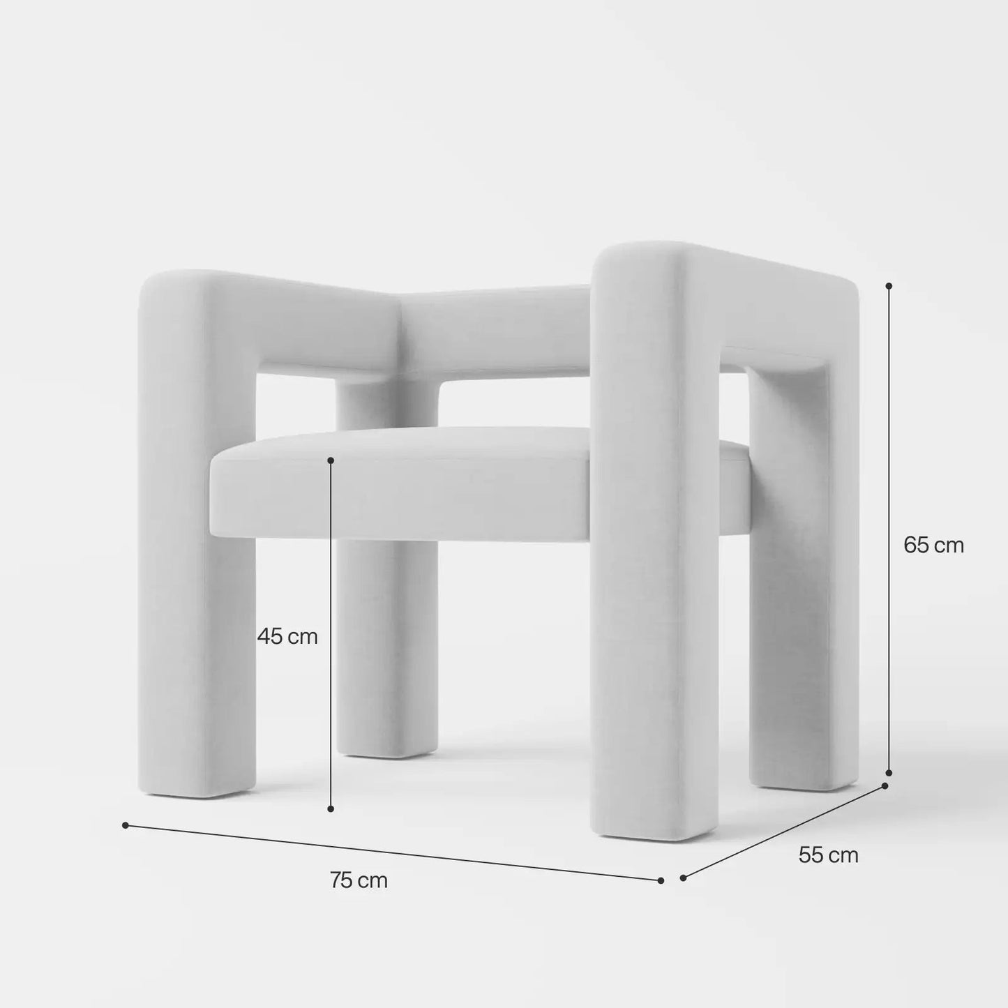Modern Rectilinear Accent Chair with Integrated Square Frame