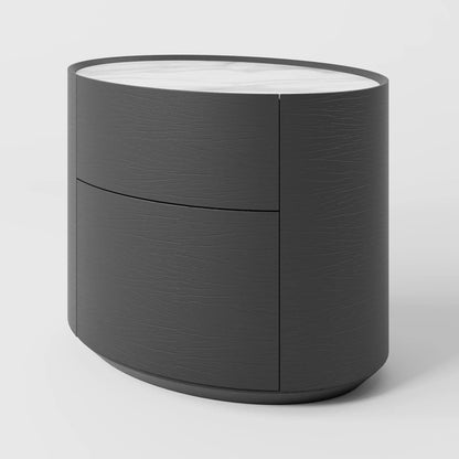 Charcoal Zen Circular Bedside Table