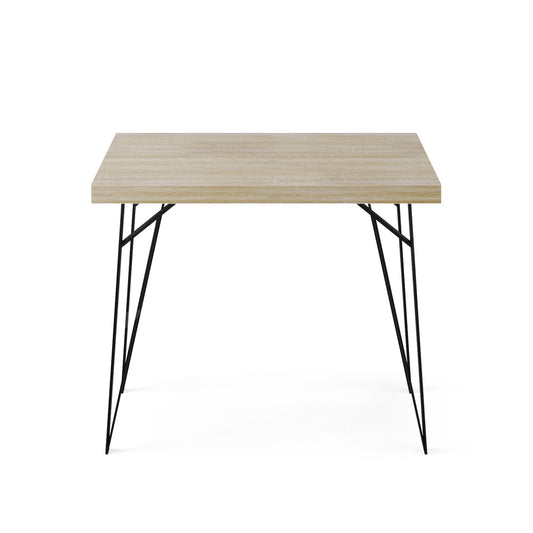 Modern Square Bistro Table featuring Industrial Eiffel-Style Tapered Legs