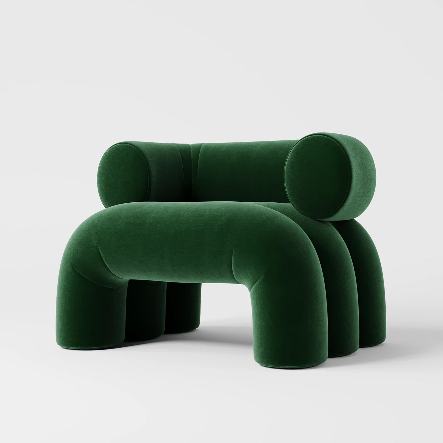 The Omni Lounge: Modern Avant-Garde Sculptural Chair in Pine Velvet