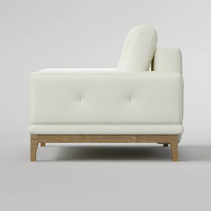 Contemporary Low-Profile Club Chair with Sculptural Wood Frame