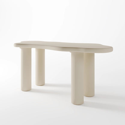 The Cloud Table: Modern Sculptural Dining Piece in Matte Off-White