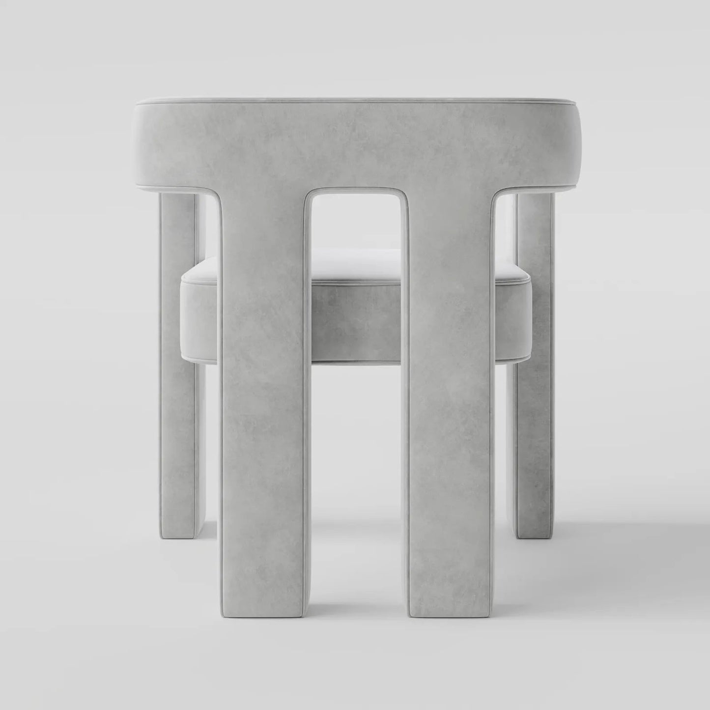 Modern Linear Accent Chair with Sculptural Pillar Frame