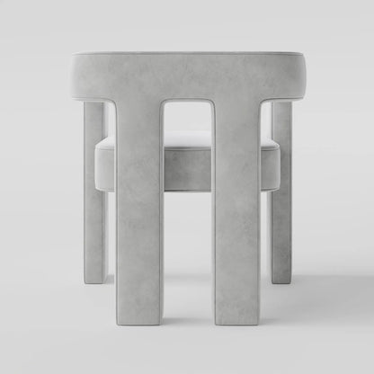 Modern Linear Accent Chair with Sculptural Pillar Frame