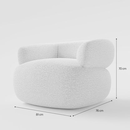 Modern Low-Profile Bouclé Accent Chair with Seamless Curved Design
