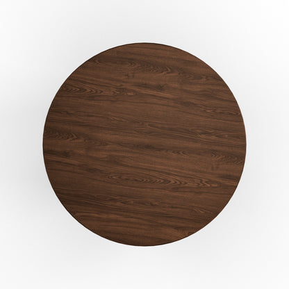 Contemporary Round Natural Oak Dining Table with Fluted Pedestal Base