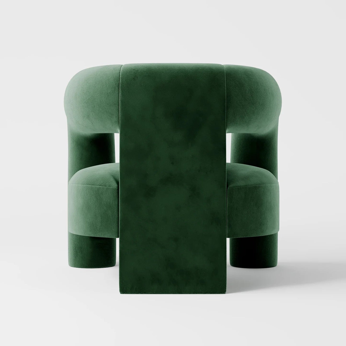 The Veridian Lounge: Architectural Sculptural Chair in Forest Velvet