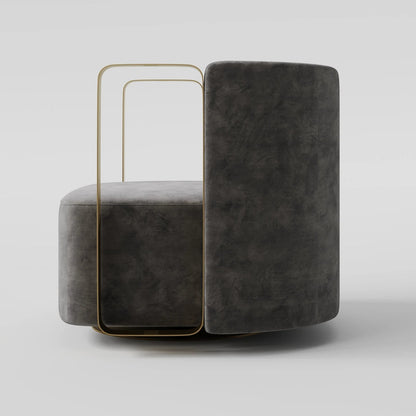 Bold Metallic and Velvet Club Arm Chair