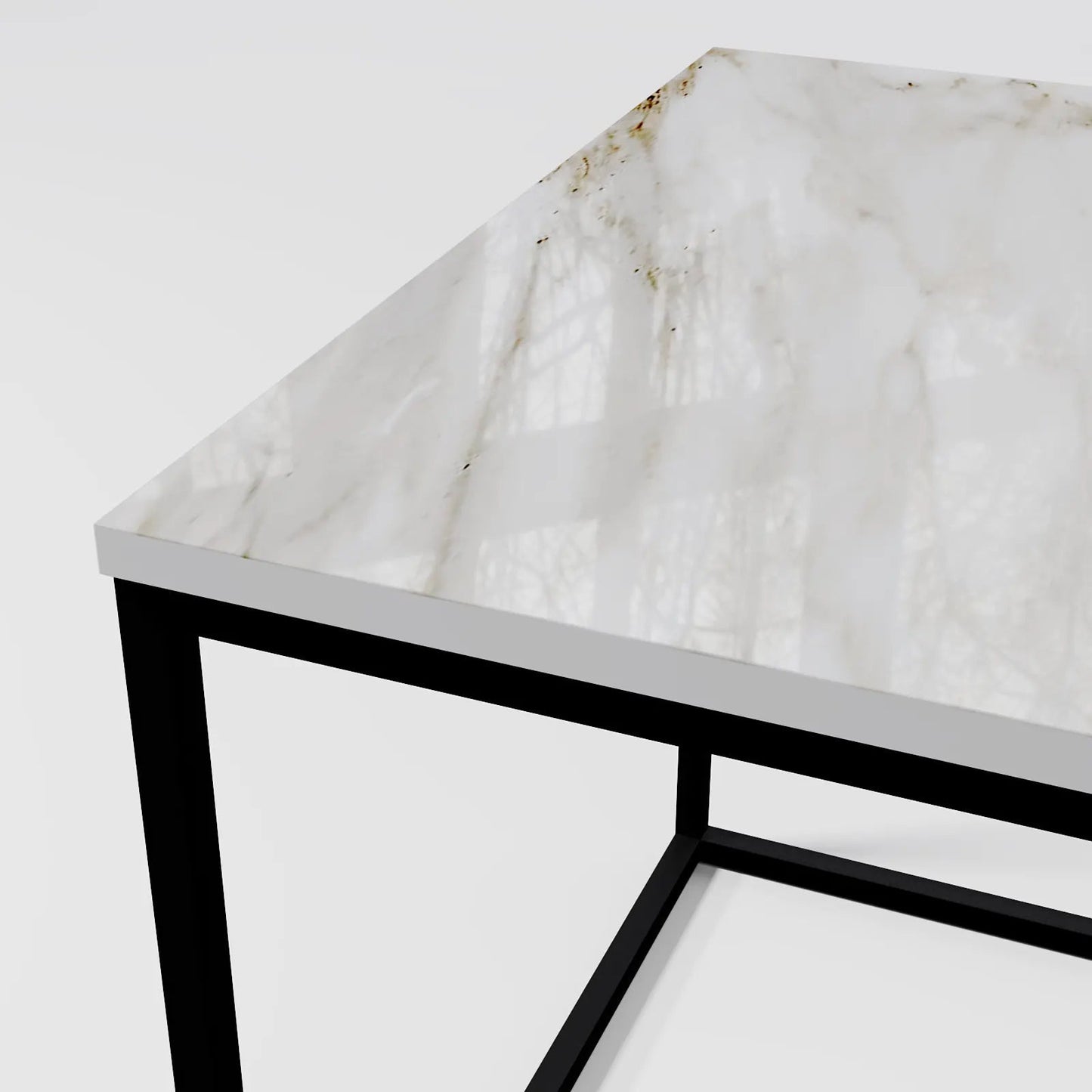 Contemporary Rectangular Black Marble Coffee Table
