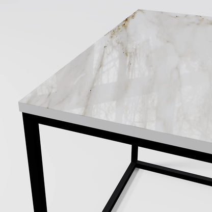 Contemporary Rectangular Black Marble Coffee Table
