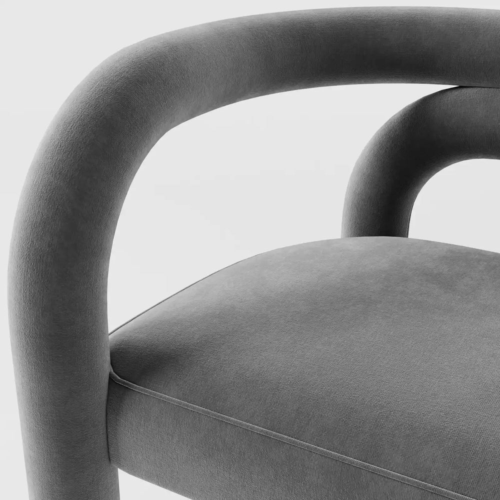 Minimalist Tubular Accent Chair with Geometric Support Silhouette
