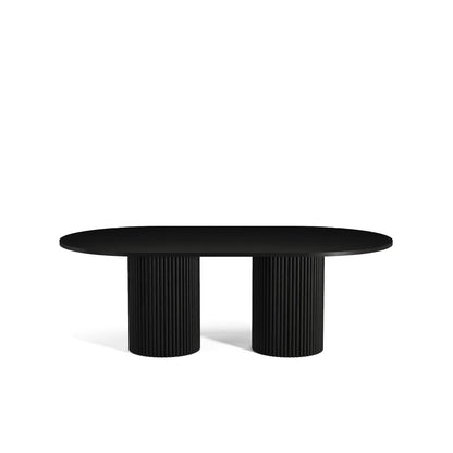 The Pantheon Oval Table: Modern Architectural Centerpiece in Charred Oak