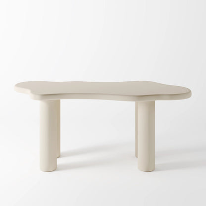 The Cloud Table: Modern Sculptural Dining Piece in Matte Off-White