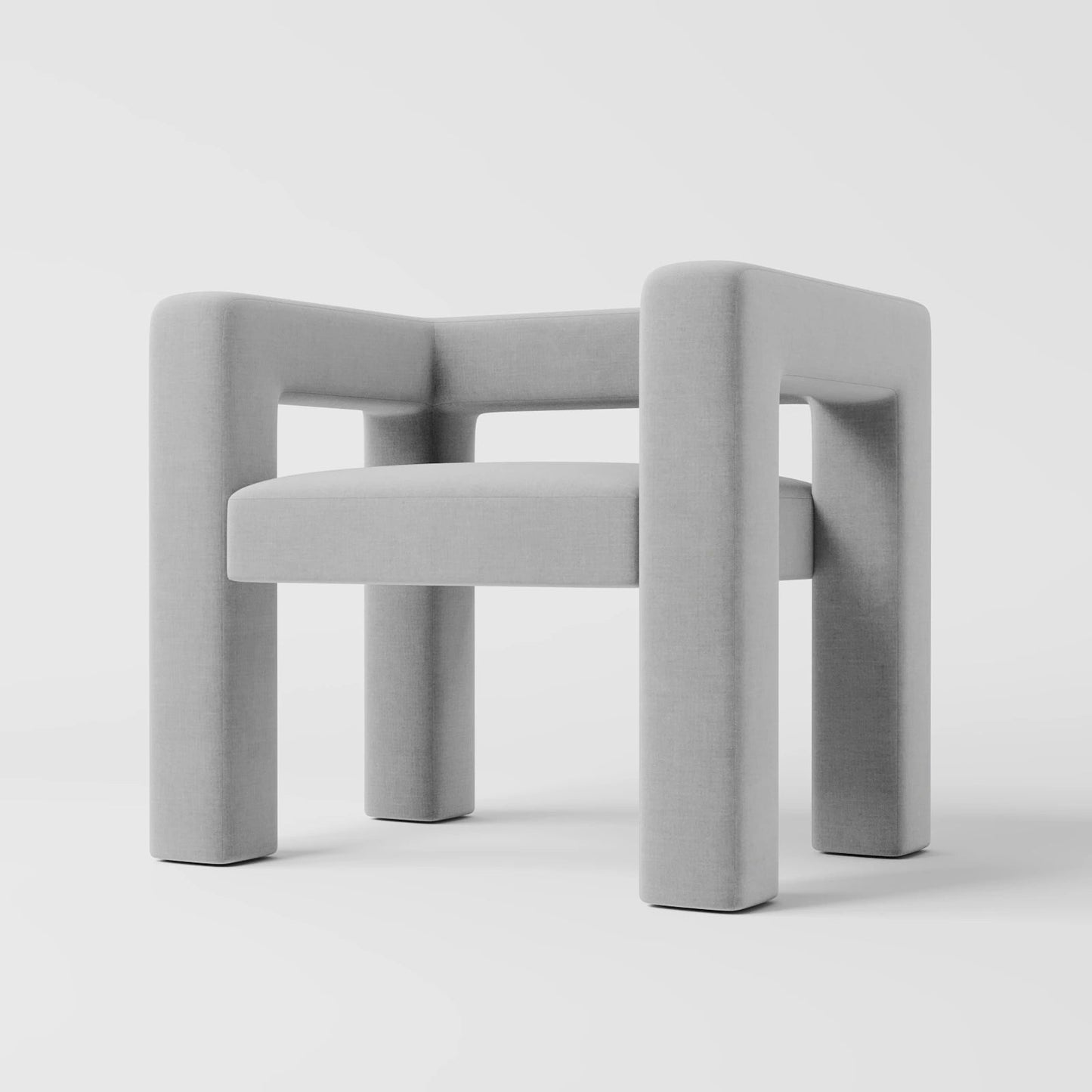 Modern Rectilinear Accent Chair with Integrated Square Frame