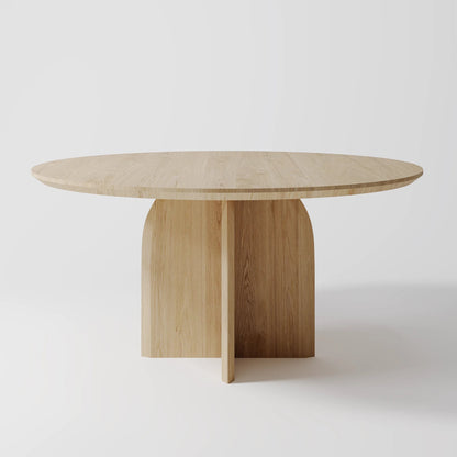 The Monolith Round Table: Modern Brutalist Centerpiece in Textured Grey Stone