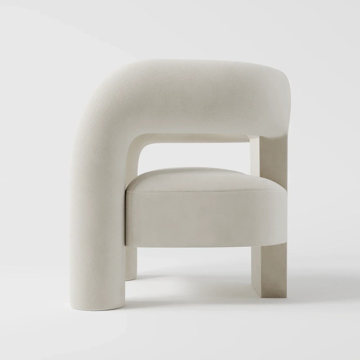 The Veridian Lounge: Architectural Sculptural Chair in Forest Velvet