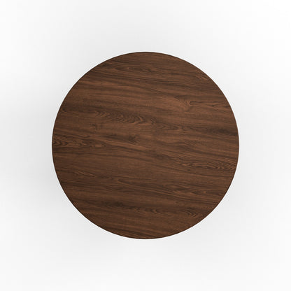 Contemporary Round Natural Oak Dining Table with Fluted Pedestal Base