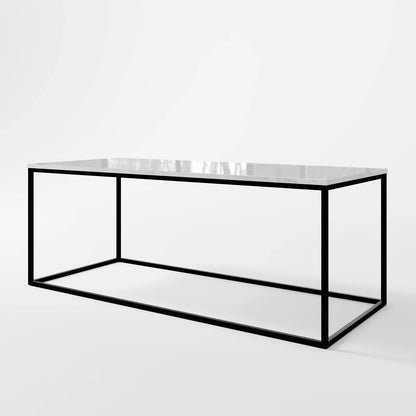 Contemporary Rectangular Black Marble Coffee Table