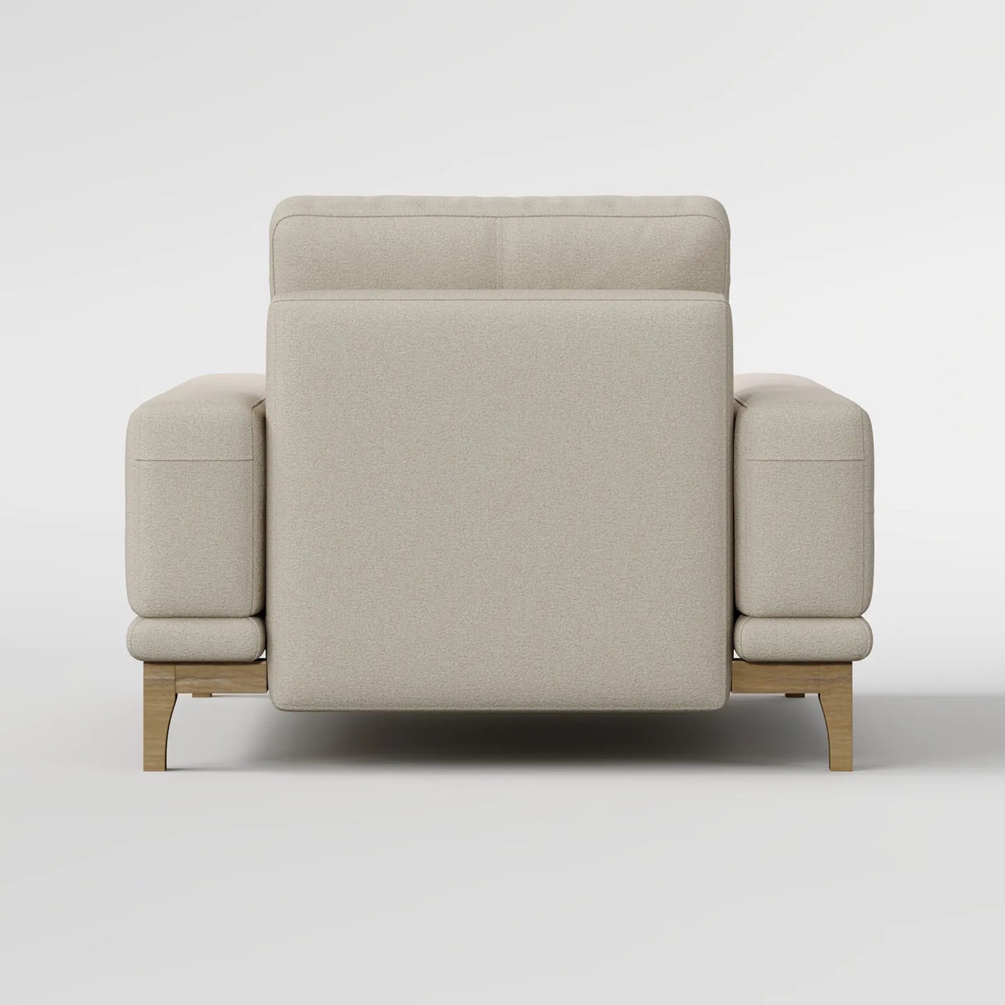 Contemporary Low-Profile Club Chair with Sculptural Wood Frame