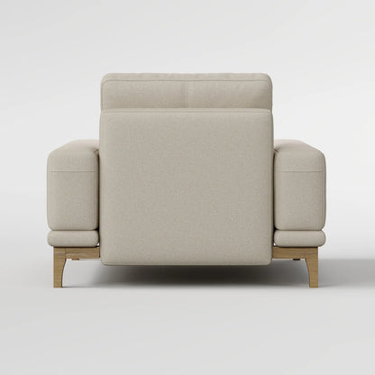 Contemporary Low-Profile Club Chair with Sculptural Wood Frame