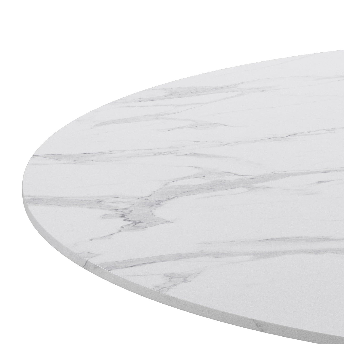 The Verona Marble Table: Modern Sculptural Centerpiece with Tapered Cross-Legs