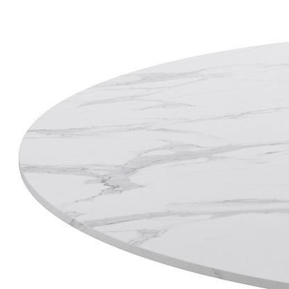 The Verona Marble Table: Modern Sculptural Centerpiece with Tapered Cross-Legs