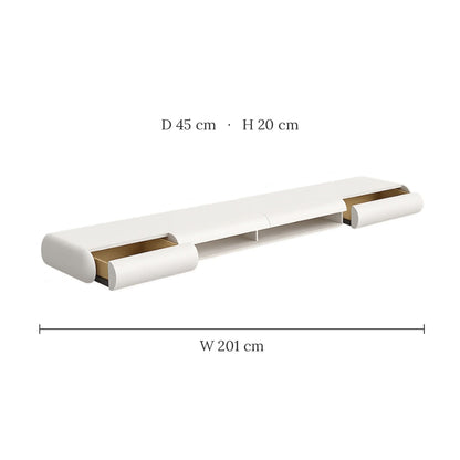 Sora floating TV unit dimensions W 201 x D 45 x H 20 cm