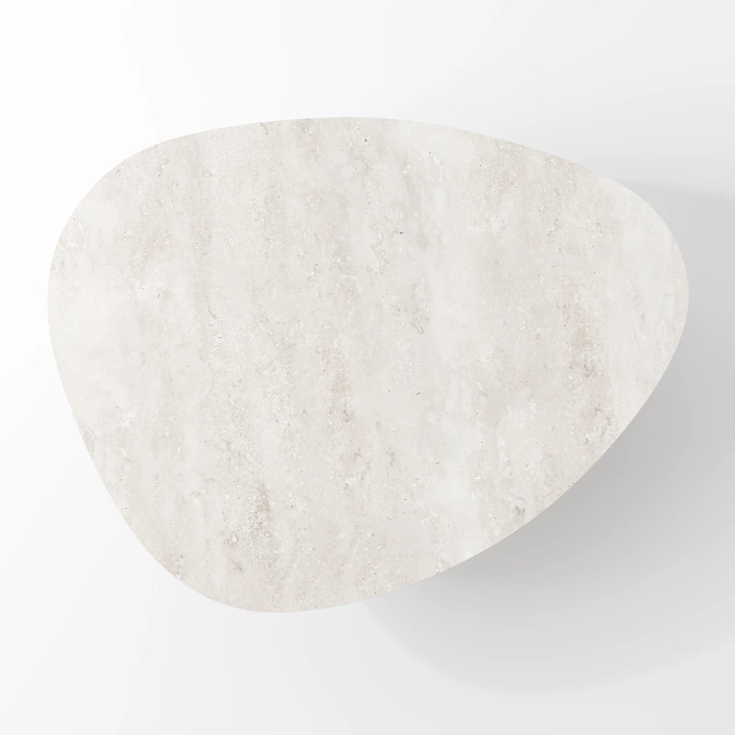 Contemporary Oval Marble Coffee Table with Asymmetrical Wood