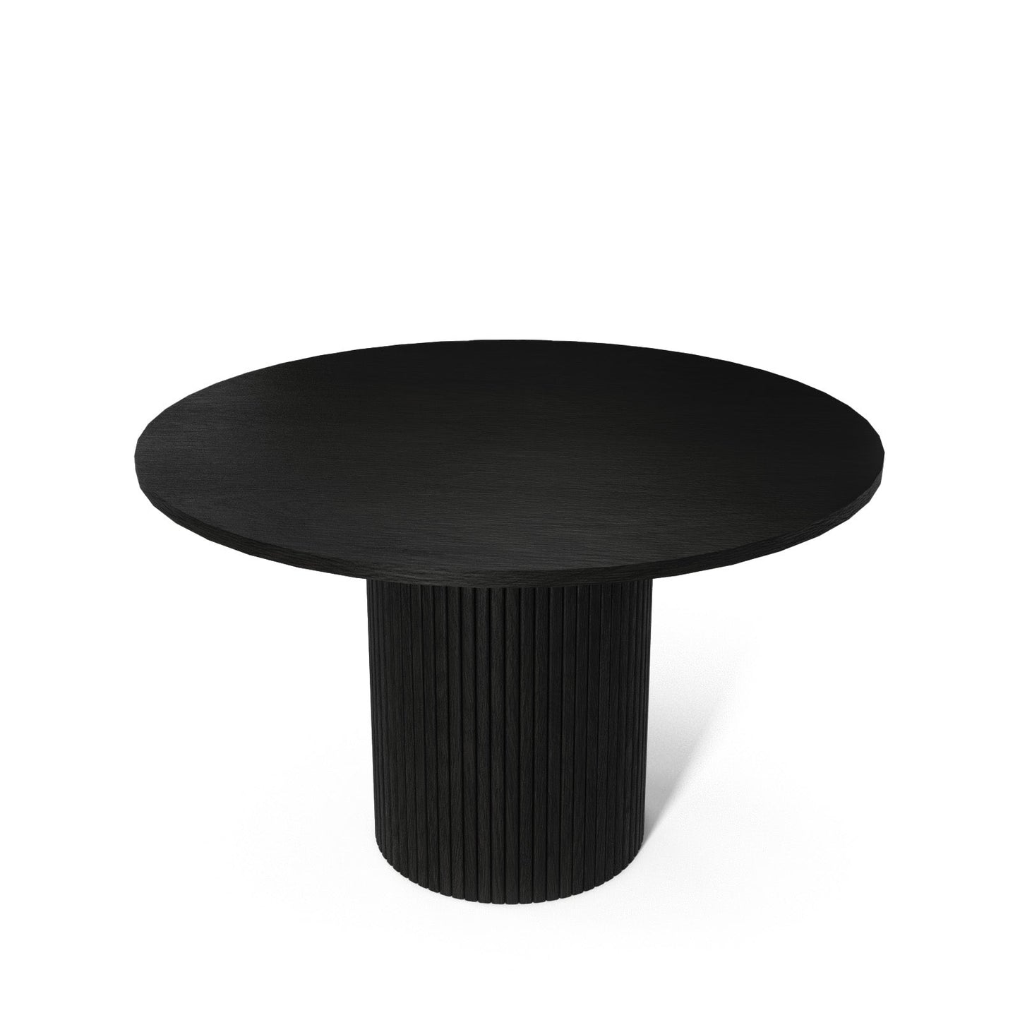 Modern Architectural Cafe Table with Vertical Fluted Column Support