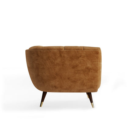 Modern Tan Velvet Accent Arm Chair
