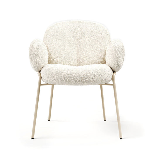 Cloud-Puff Boucle Dining Chair