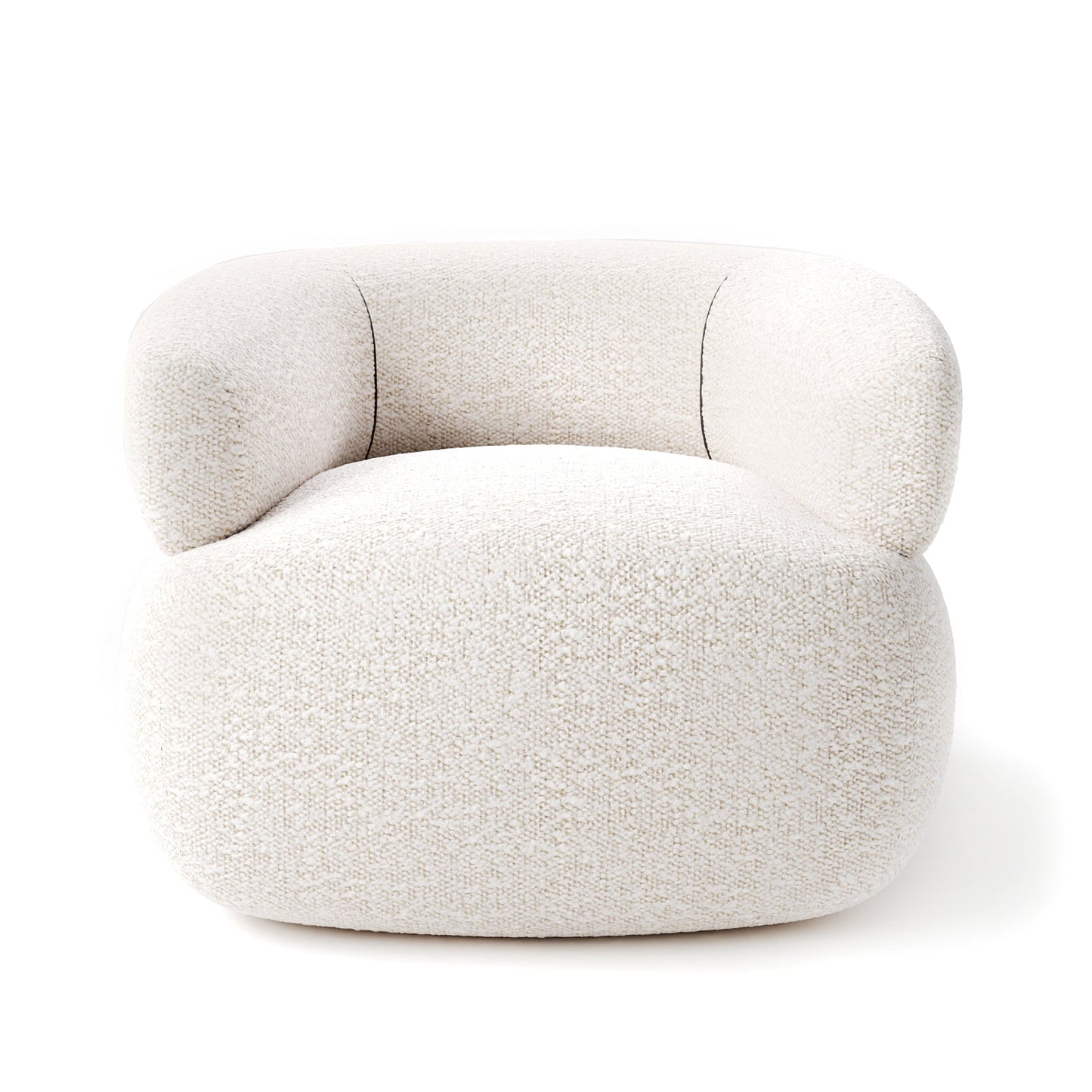 Modern Low-Profile Bouclé Accent Chair with Seamless Curved Design