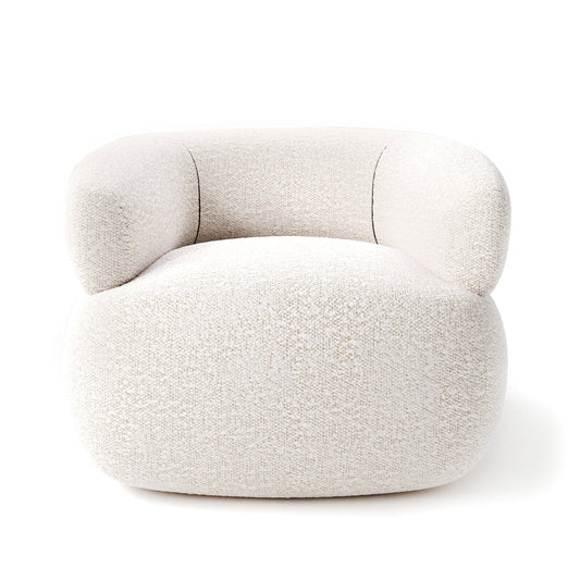 Modern Low-Profile Bouclé Accent Chair with Seamless Curved Design
