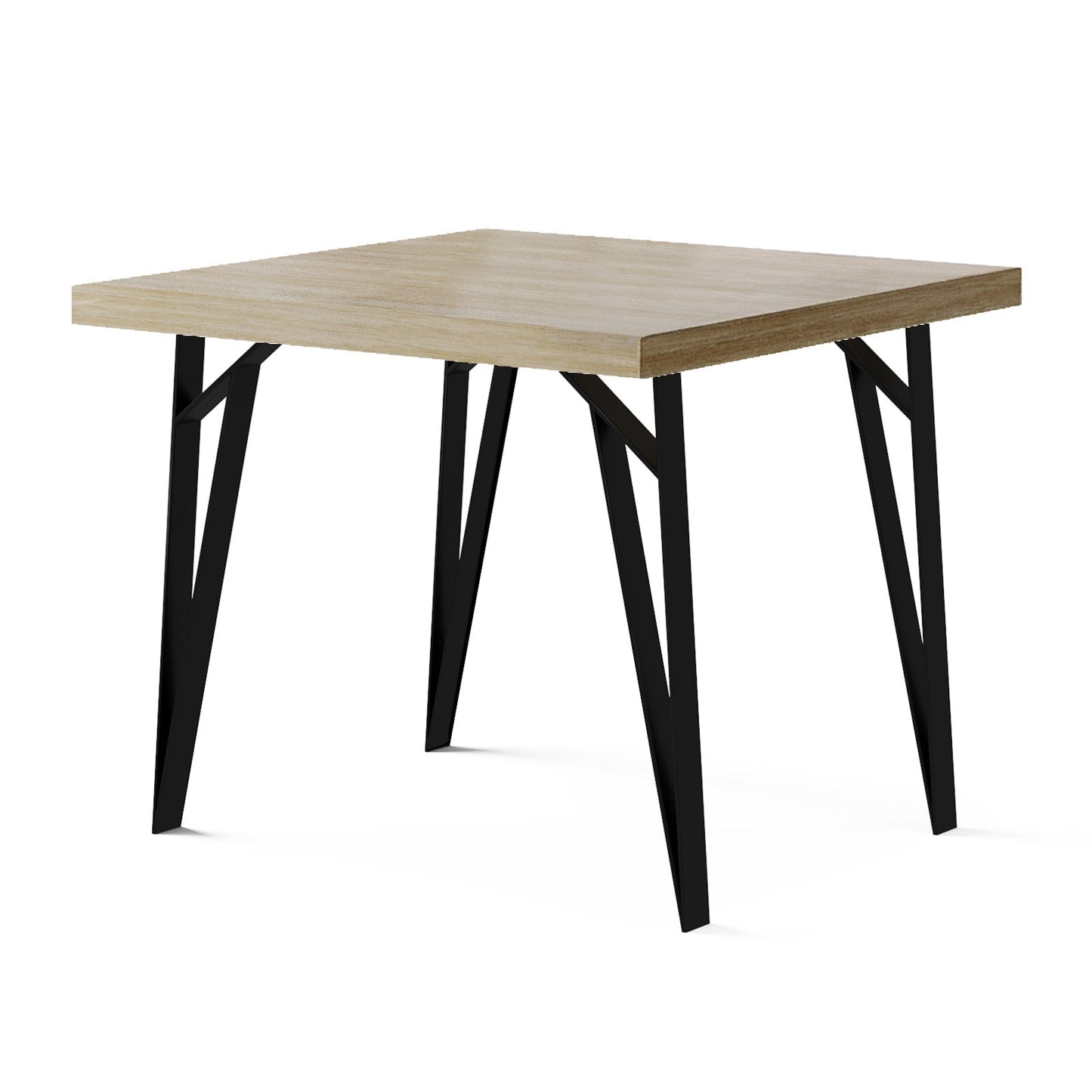 Modern Square Bistro Table featuring Industrial Eiffel-Style Tapered Legs