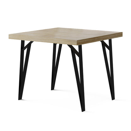 Modern Square Bistro Table featuring Industrial Eiffel-Style Tapered Legs