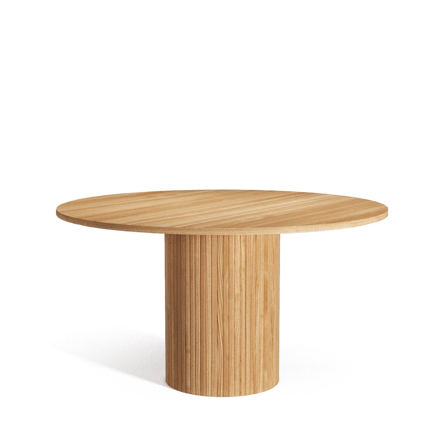 Modern Architectural Cafe Table with Vertical Fluted Column Support