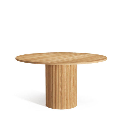 Modern Architectural Cafe Table with Vertical Fluted Column Support