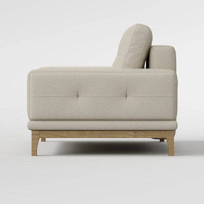 Contemporary Low-Profile Club Chair with Sculptural Wood Frame