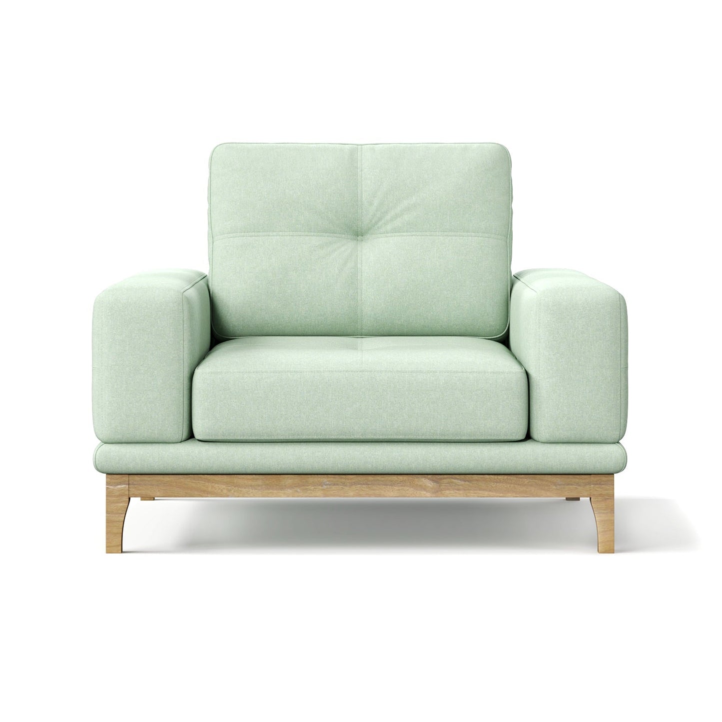 Contemporary Low-Profile Club Chair with Sculptural Wood Frame