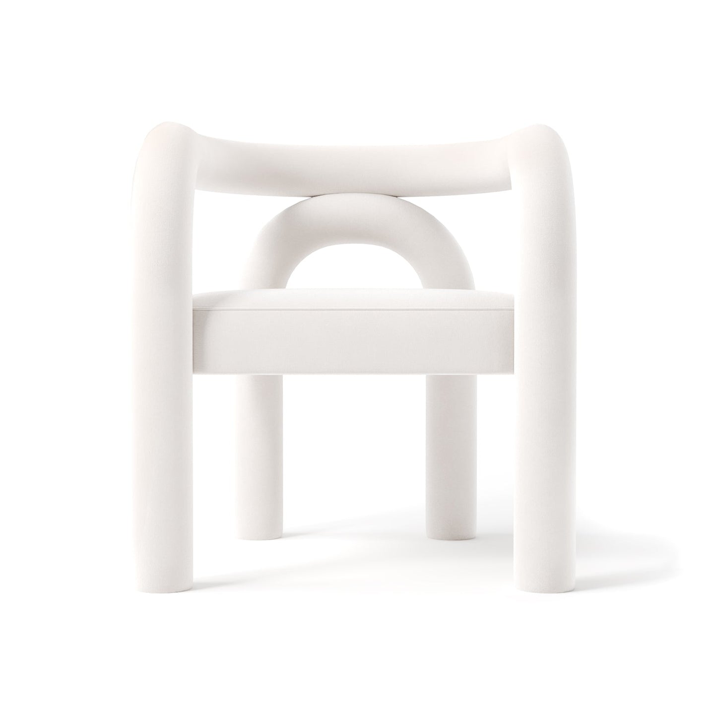 Minimalist Tubular Accent Chair with Geometric Support Silhouette