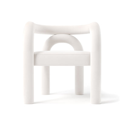 Minimalist Tubular Accent Chair with Geometric Support Silhouette