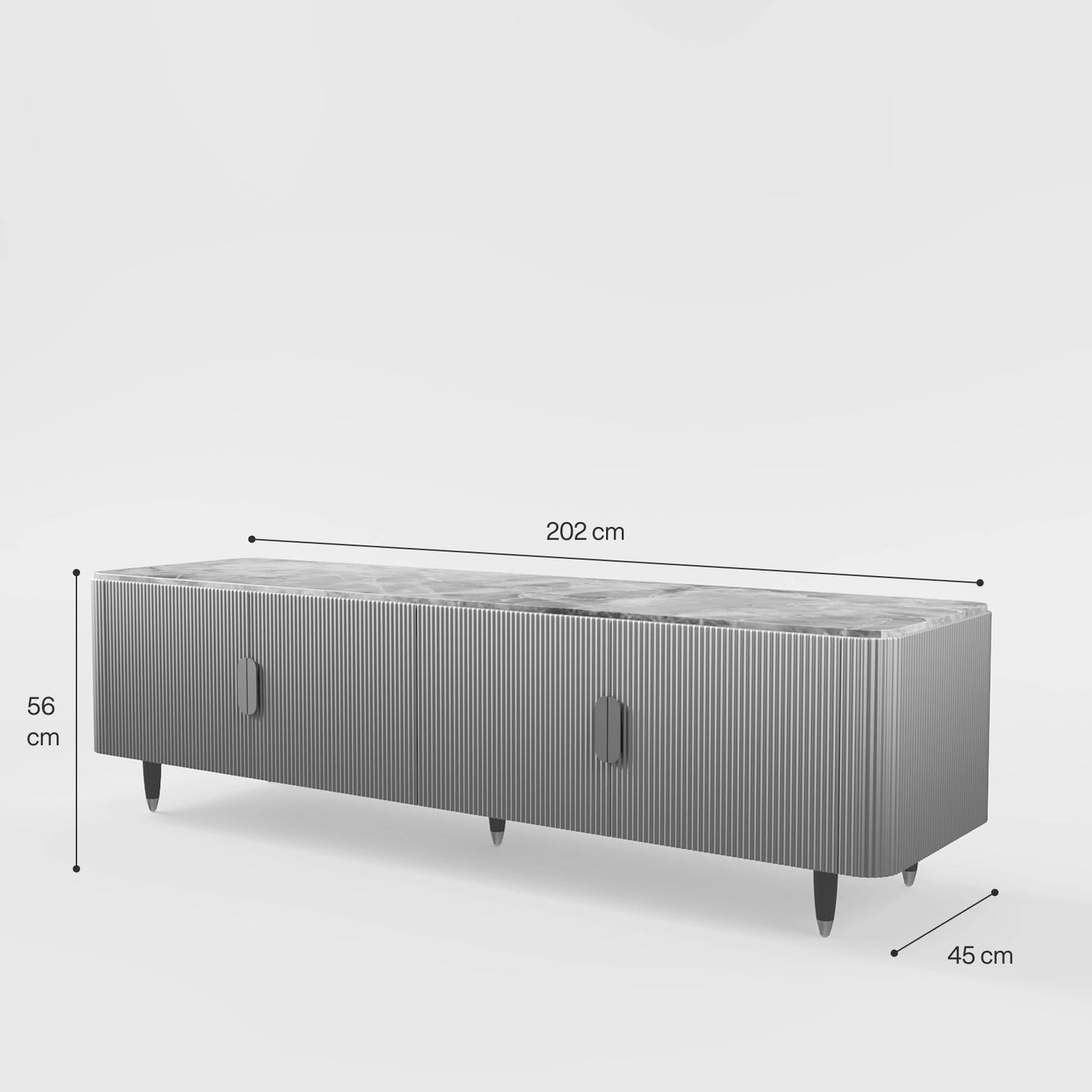 The Regent Console: Premium Brass and Stone Cabinet